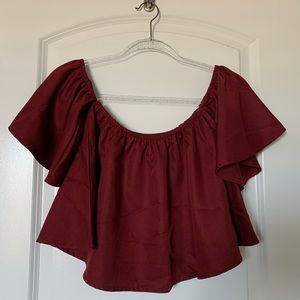 Sexy off-shoulder red top